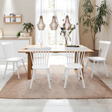LUE BONA Windsor Solid Wood Dining Chairs For Kitchen And Dining Room Set of 4 - 18.1"D x 18.1"W x 35.1"H