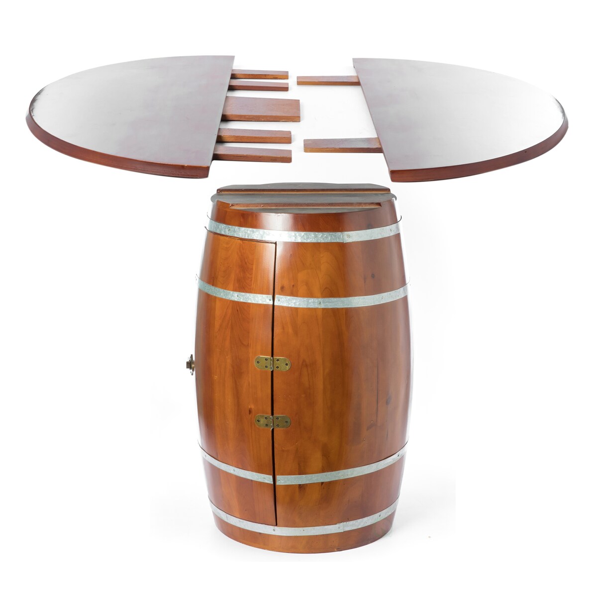 Wine Barrel Round Table Wine Storage Cabinet