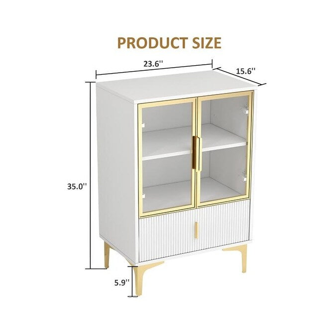 Wine cabinet with doors and drawers,glass wine rack and Bar Cabinet with storage room