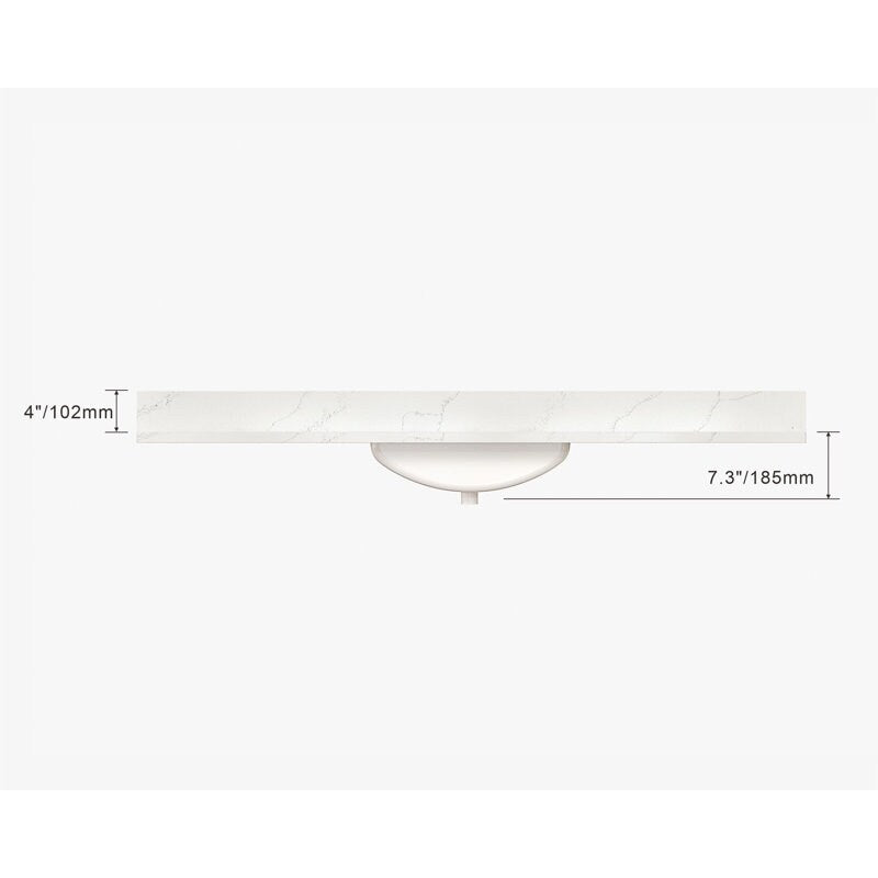 Winette 49" x 22" Quartz Bathroom Vanity Top with White Rectangular Cermic Sink and Backsplash