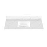 Winette 49" x 22" Quartz Bathroom Vanity Top with White Rectangular Cermic Sink and Backsplash