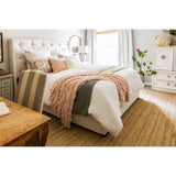 Cream Wingback Button-tufted Queen Bed
