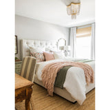 Cream Wingback Button-tufted Queen Bed