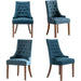 Wingback Upholstered Dining Chairs Set of 2, Fabric Side Dining Room Chairs with Tufted Button