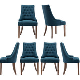 Wingback Upholstered Dining Chairs Set of 2, Fabric Side Dining Room Chairs with Tufted Button