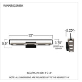 Winnett Integrated LED Matte Black Bath Bar