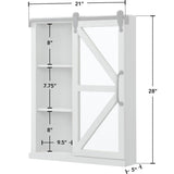 FirsTime & Co. Winona Farmhouse Barn Door Cabinet Mirror, Mirror, 21 x 5.5 x 28 in, American Designed