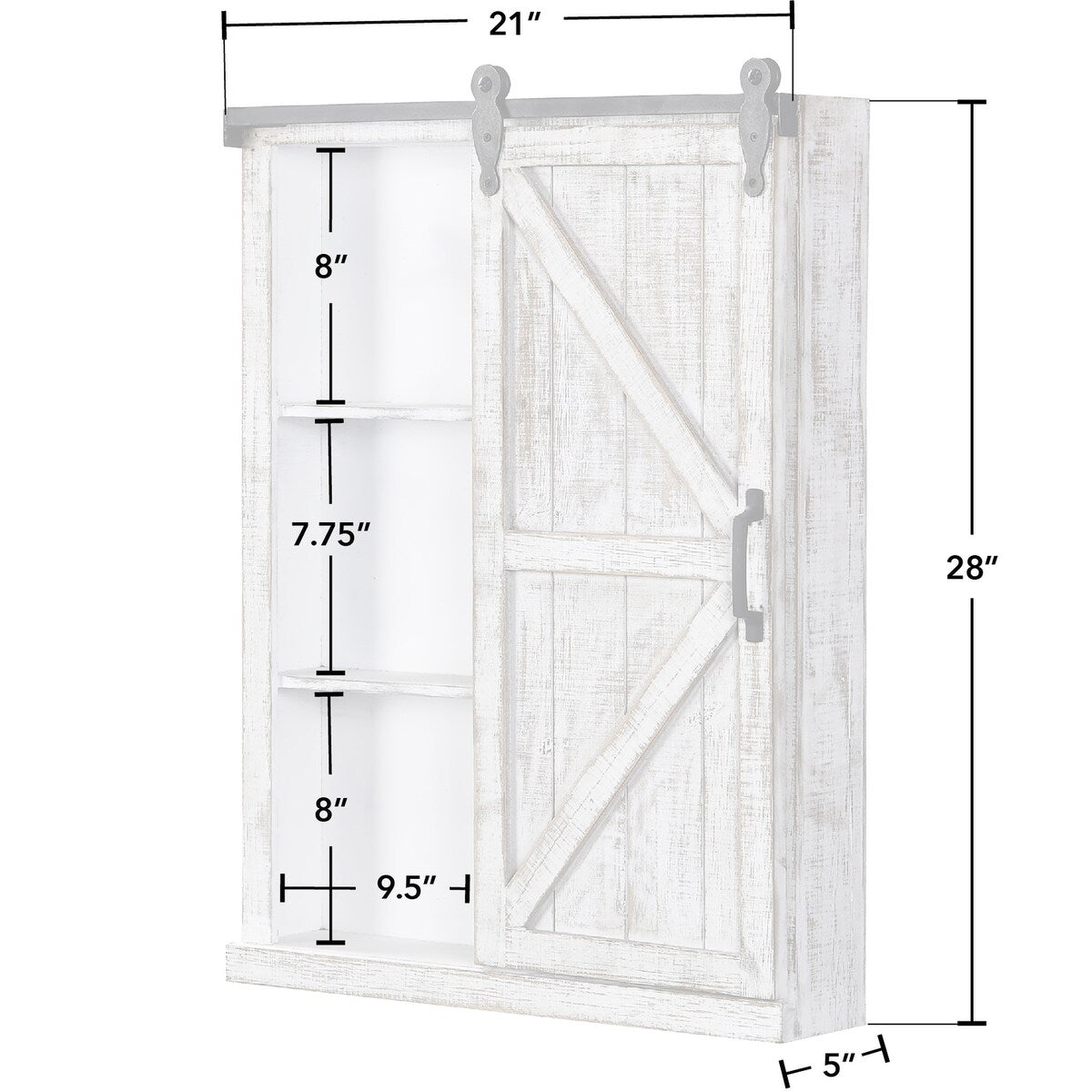 FirsTime & Co. Winona Farmhouse Barn Door Cabinet Mirror, Mirror, 21 x 5.5 x 28 in, American Designed