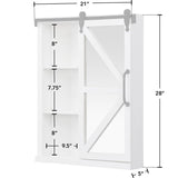 FirsTime & Co. Winona Farmhouse Barn Door Cabinet Mirror, Mirror, 21 x 5.5 x 28 in, American Designed