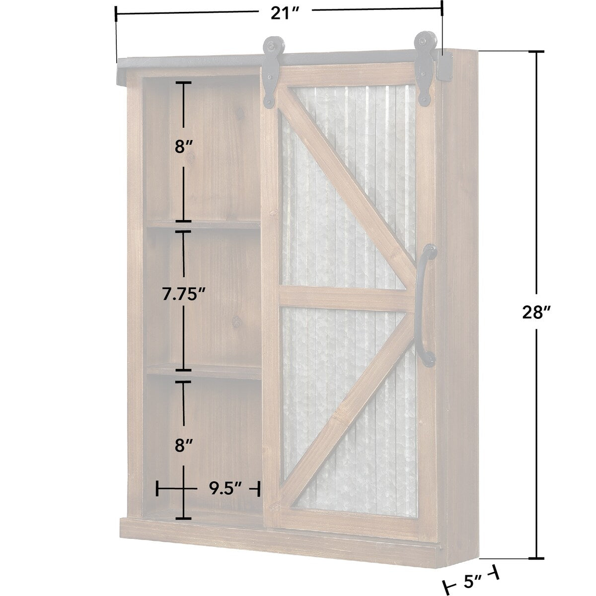 FirsTime & Co. Winona Farmhouse Barn Door Cabinet Mirror, Mirror, 21 x 5.5 x 28 in, American Designed