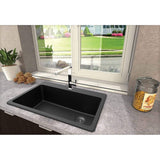 Winpro Granite Composite 33" (W) x 22" (L) x 9-1/2" (H) Single Bowl Dual Mount Sink
