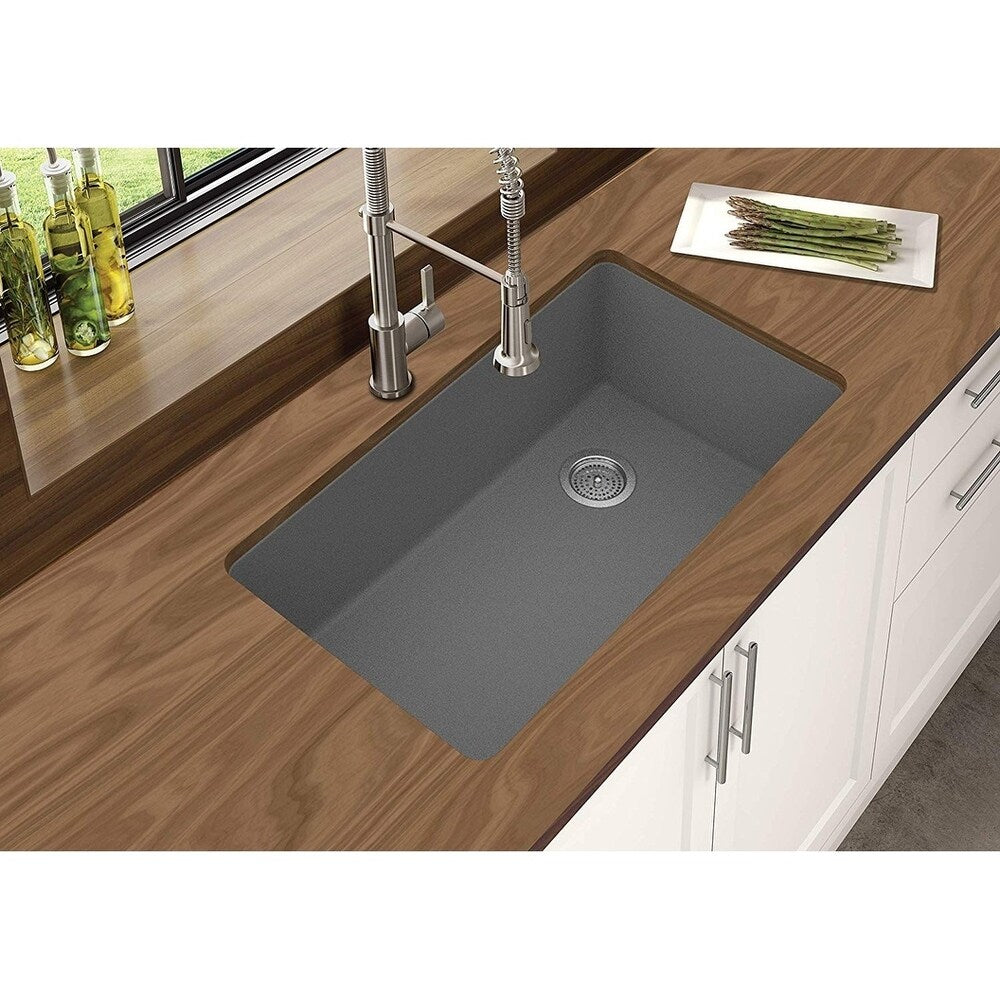 Winpro Granite Quartz 33 In. Single Bowl Undermount Sink