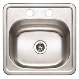 Winpro Top Mount Single Bowl Stainless Steel Bar Sink