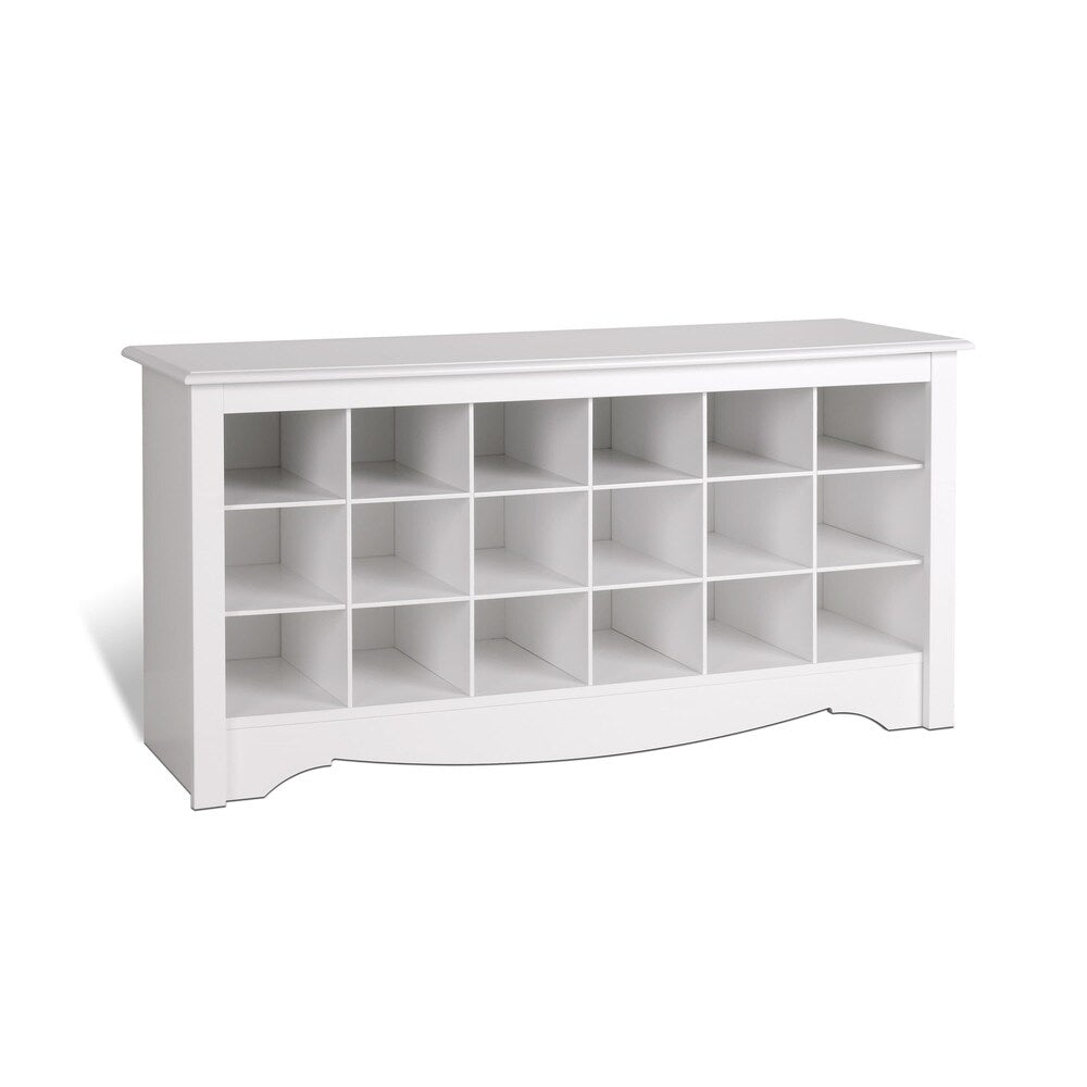 Winslow White Shoe Storage Cubbie Bench