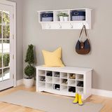 Winslow White Shoe Storage Cubbie Bench