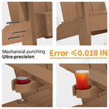 Winsoon 5-Piece All Weather HIPS Outdoor Adirondack Chair Set with Cup Holder, 2 Ottomans and 1 Side Table