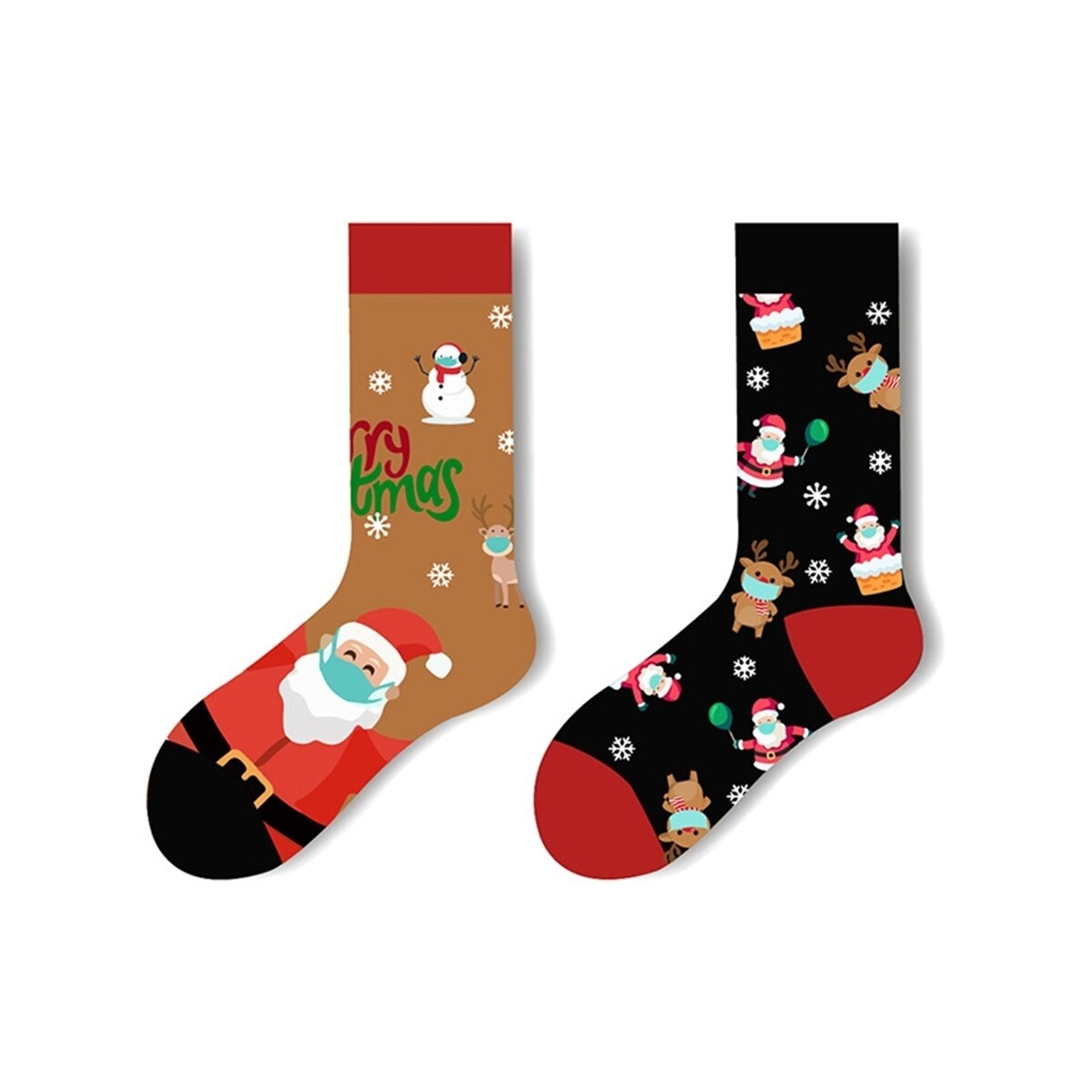 Winter Socks Colorful Cartoon Print MidTube AntiSlip Thick Knitted Elastic Breathable Colorfast No Warm AntiShrink