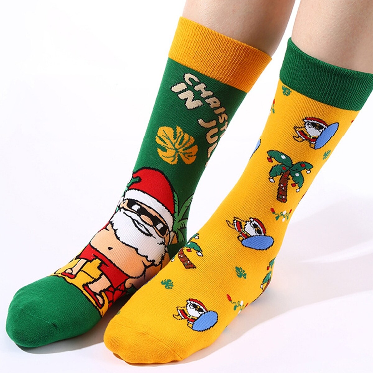 Winter Socks Colorful Cartoon Print MidTube AntiSlip Thick Knitted Elastic Breathable Colorfast No Warm AntiShrink
