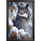 Winter Watch - Great Horned Owl-WILGOE5669 Framed Print 35.25"x23" by Wilhelm Goebel
