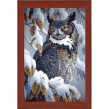 Winter Watch - Great Horned Owl-WILGOE5669 Framed Print 35.25"x23" by Wilhelm Goebel