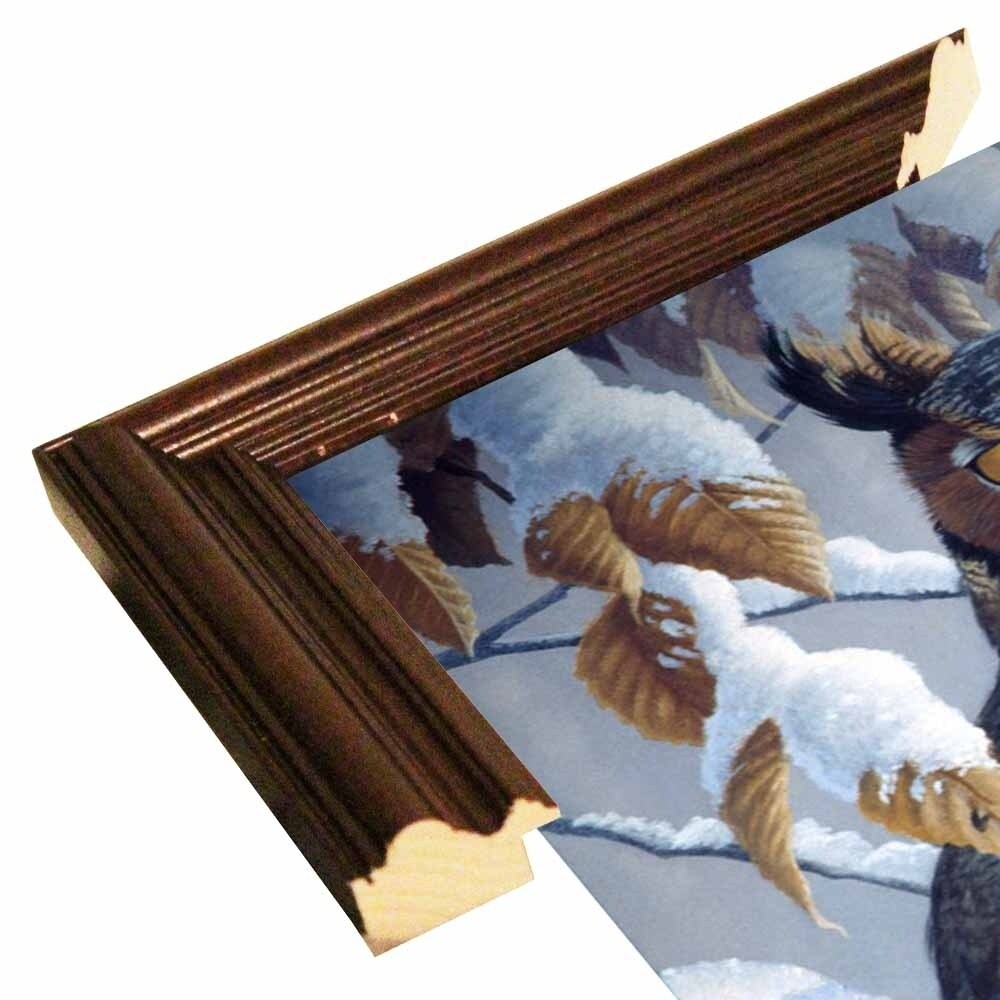 Winter Watch - Great Horned Owl-WILGOE5669 Framed Print 35.25"x23" by Wilhelm Goebel