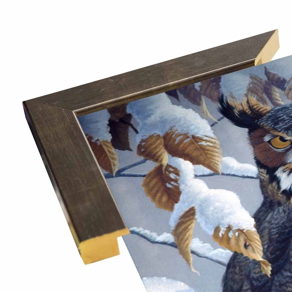 Winter Watch - Great Horned Owl-WILGOE5669 Framed Print 35.25"x23" by Wilhelm Goebel