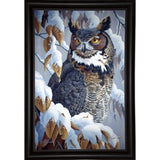 Winter Watch - Great Horned Owl-WILGOE5669 Framed Print 35.25"x23" by Wilhelm Goebel