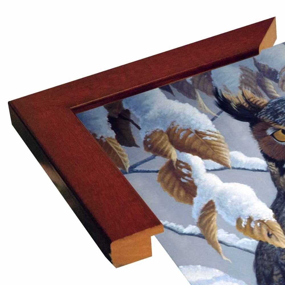 Winter Watch - Great Horned Owl-WILGOE5669 Framed Print 35.25"x23" by Wilhelm Goebel