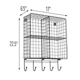 Honey-Can-Do Black Steel Wire Cubby Wall Entryway Shelf