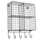 Honey-Can-Do Black Steel Wire Cubby Wall Entryway Shelf