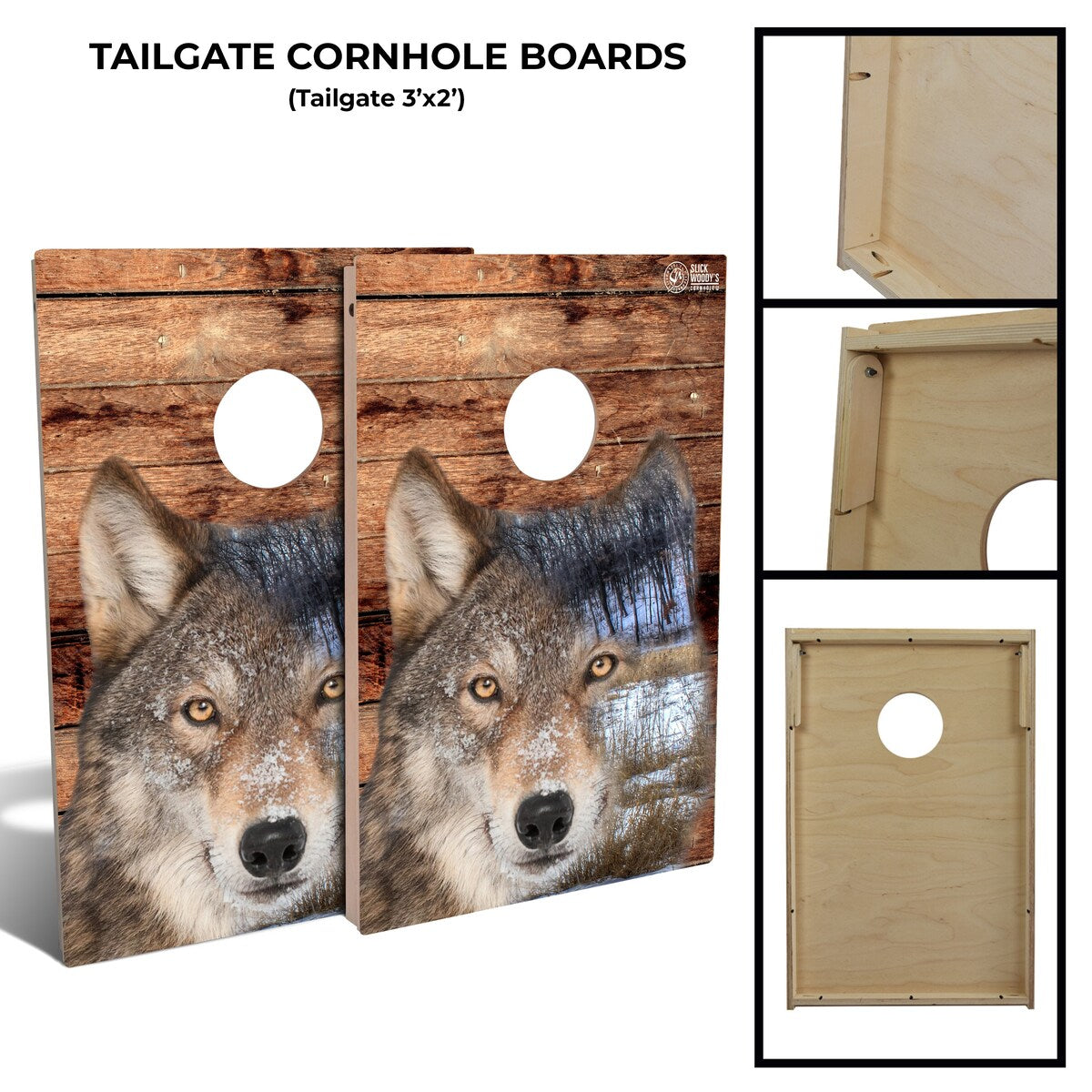 Wolf Tailgate Cornhole Board Set (Includes 8 Bags) - N/A