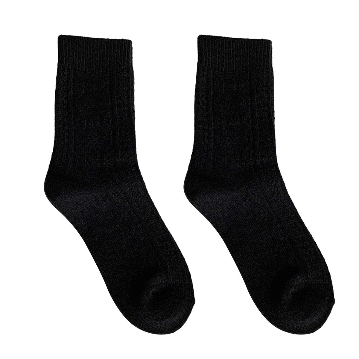 Women Fall Winter Socks MidTube Ankle Thick Knitted High Elasticity Solid Color Soft Warm AntiSlip No Sports Daily