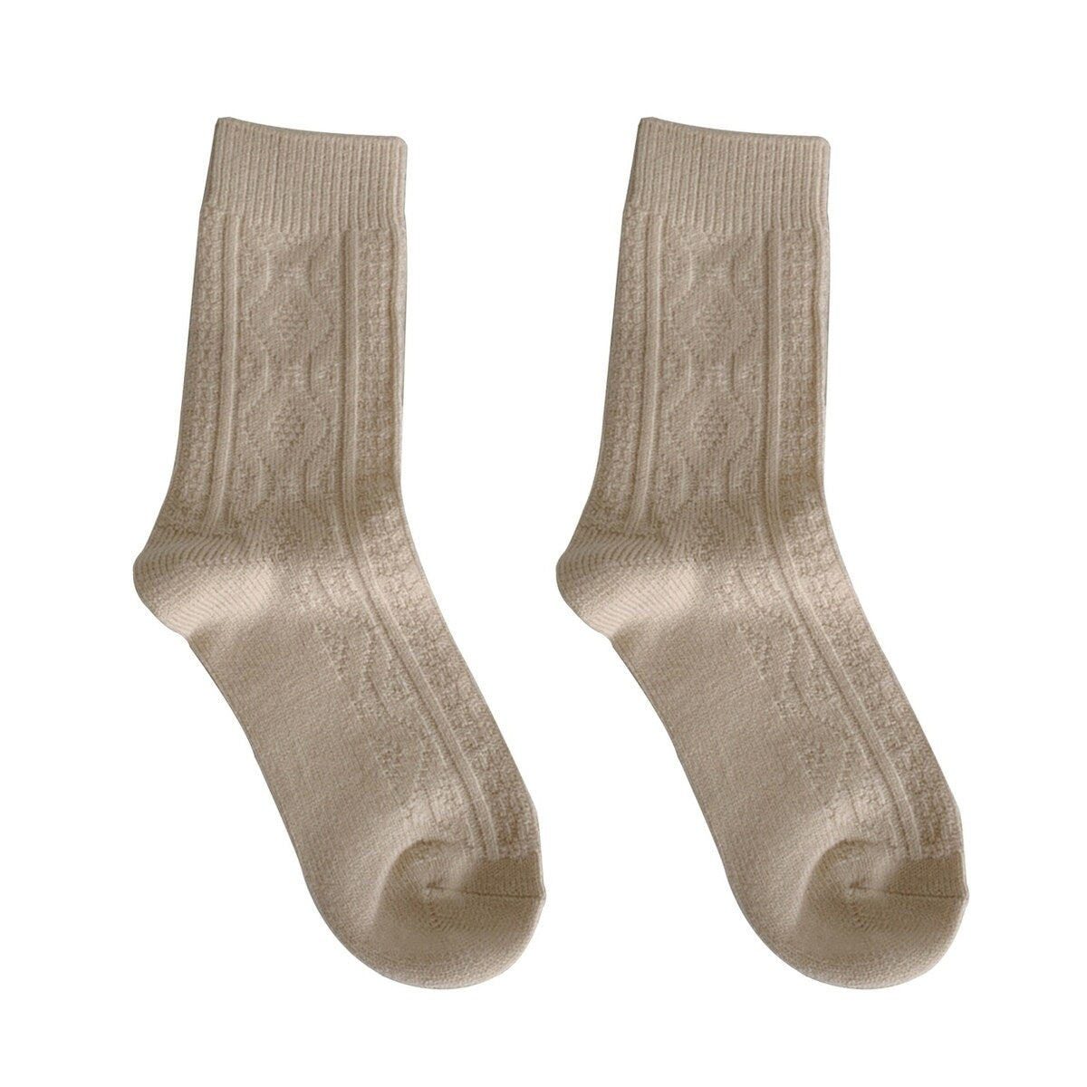 Women Fall Winter Socks MidTube Ankle Thick Knitted High Elasticity Solid Color Soft Warm AntiSlip No Sports Daily
