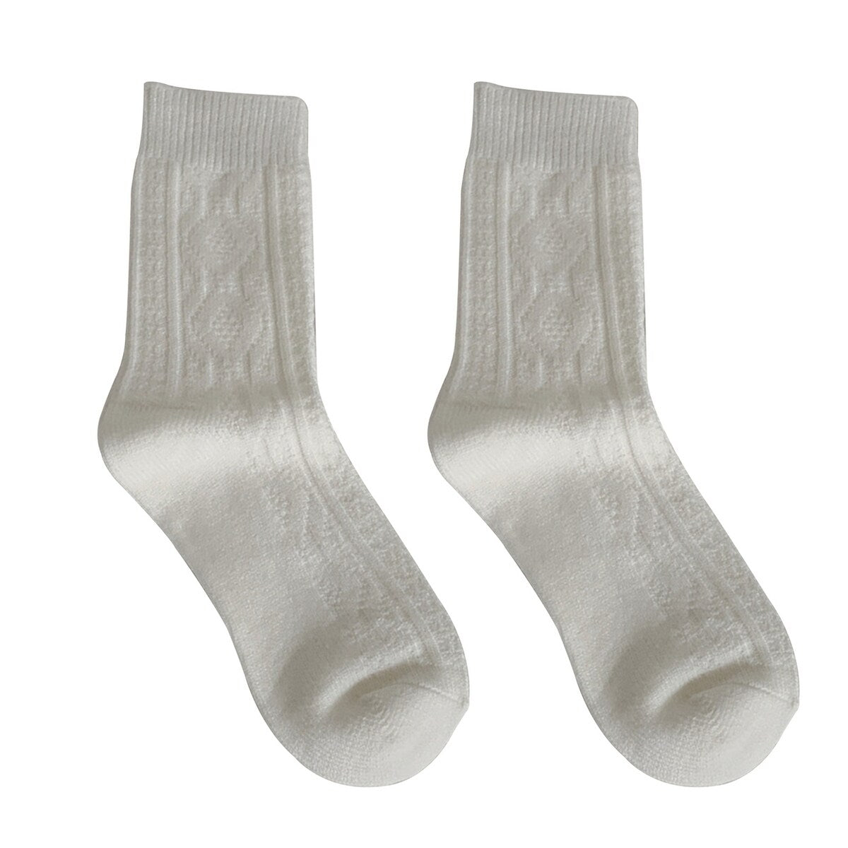 Women Fall Winter Socks MidTube Ankle Thick Knitted High Elasticity Solid Color Soft Warm AntiSlip No Sports Daily