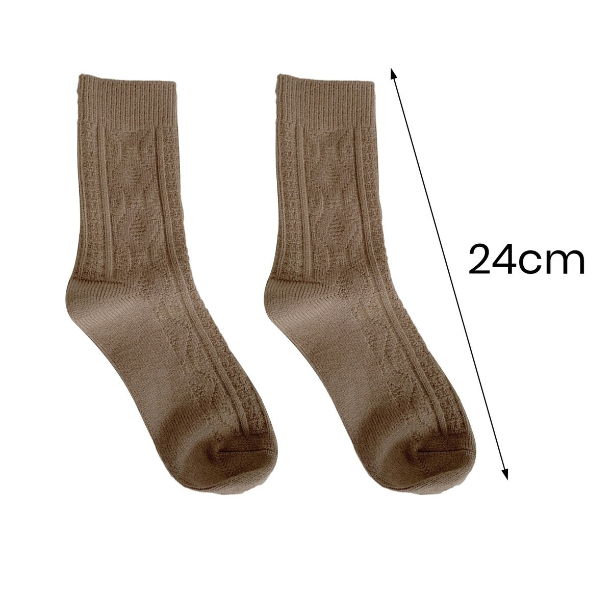 Women Fall Winter Socks MidTube Ankle Thick Knitted High Elasticity Solid Color Soft Warm AntiSlip No Sports Daily