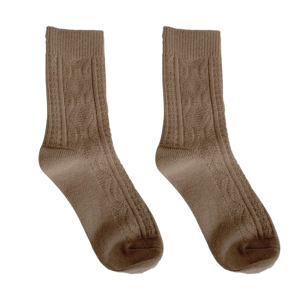 Women Fall Winter Socks MidTube Ankle Thick Knitted High Elasticity Solid Color Soft Warm AntiSlip No Sports Daily