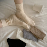 Women Fall Winter Socks MidTube Ankle Thick Knitted High Elasticity Solid Color Soft Warm AntiSlip No Sports Daily