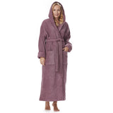 Women's Cotton Hooded Full Length Turkish Bathrobe
