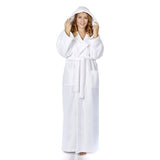 Women's Hooded Premium Fleece Full Length Bathrobe Soft Plush Robe