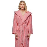 Women's Hooded Premium Fleece Full Length Bathrobe Soft Plush Robe