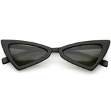Womens Thin Extreme Cat Eye Sunglasses Neutral Colored Flat Lens 51Mm