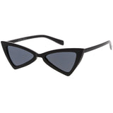 Womens Thin Extreme Cat Eye Sunglasses Neutral Colored Flat Lens 51Mm
