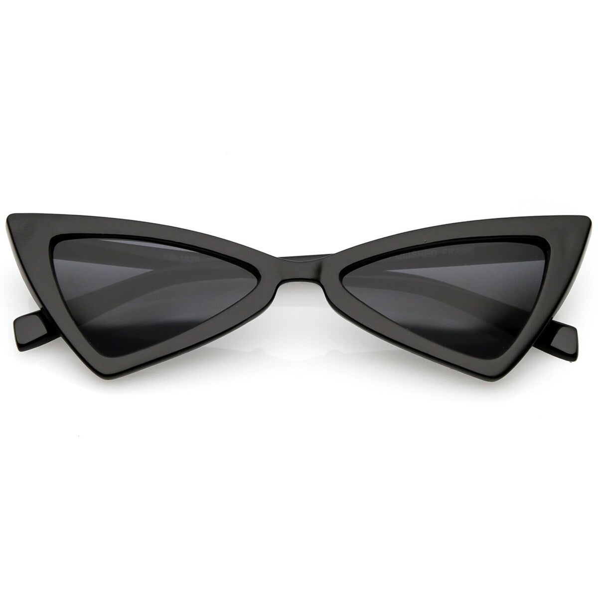 Womens Thin Extreme Cat Eye Sunglasses Neutral Colored Flat Lens 51Mm