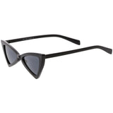Womens Thin Extreme Cat Eye Sunglasses Neutral Colored Flat Lens 51Mm