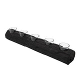 Wood 23" Log 5 Cup Tea Light Holder, Black 3.5"H - 23.25" x 4.0" x 3.5"