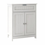Wood Bathroom Storage Organizer Floor Cabinet with 2 Doors and Drawer