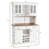 Wood Buffet Hutch Cabinet Kitchen Hutch Sideboard Buffet Cabinet