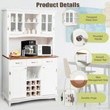 Wood Buffet Hutch Cabinet Kitchen Hutch Sideboard Buffet Cabinet