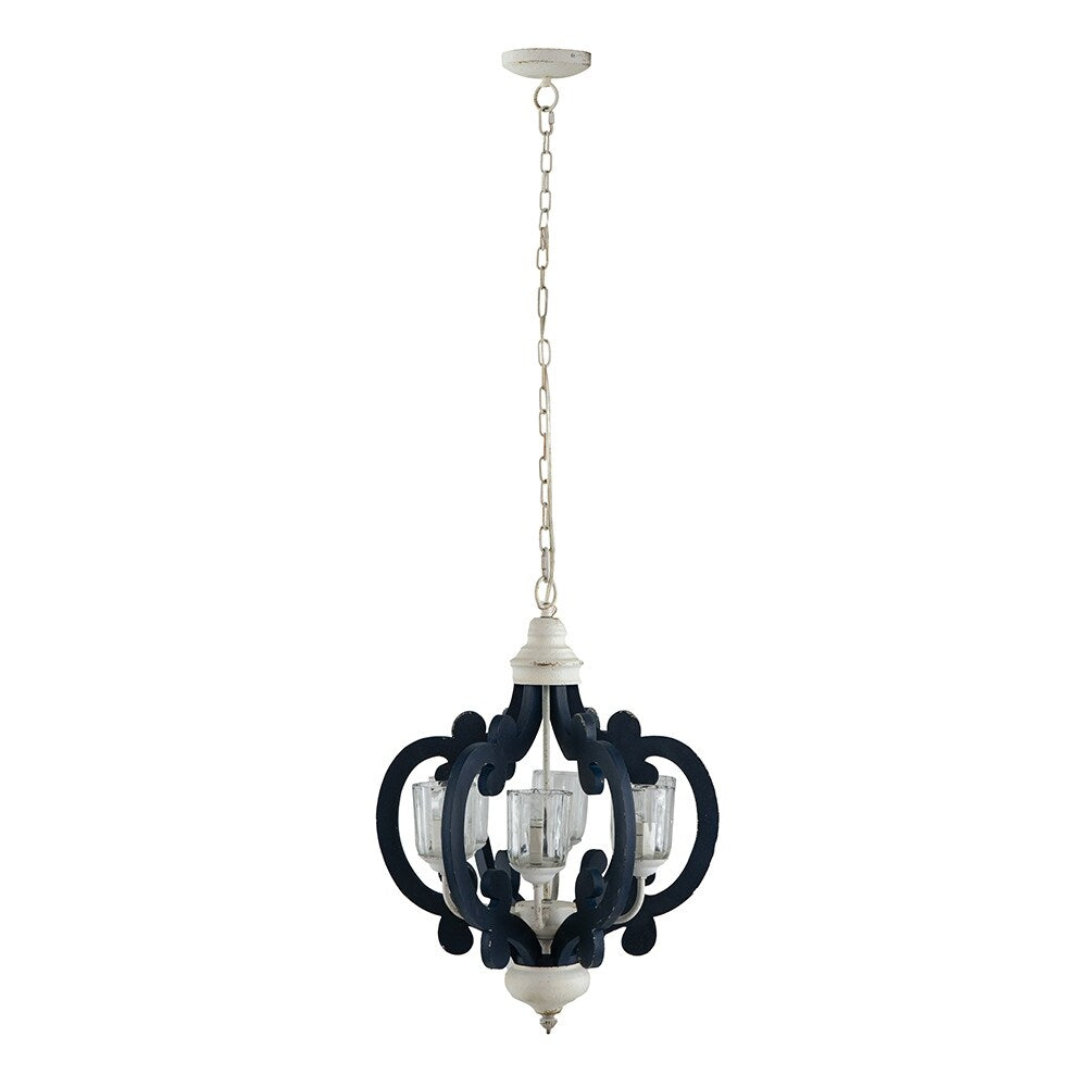 Wood Chandelier 6 - Light ,Wood Hanging Light Fixture, Bulb Not Included