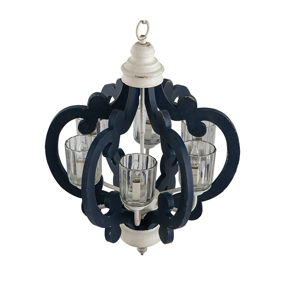 Wood Chandelier 6 - Light ,Wood Hanging Light Fixture, Bulb Not Included